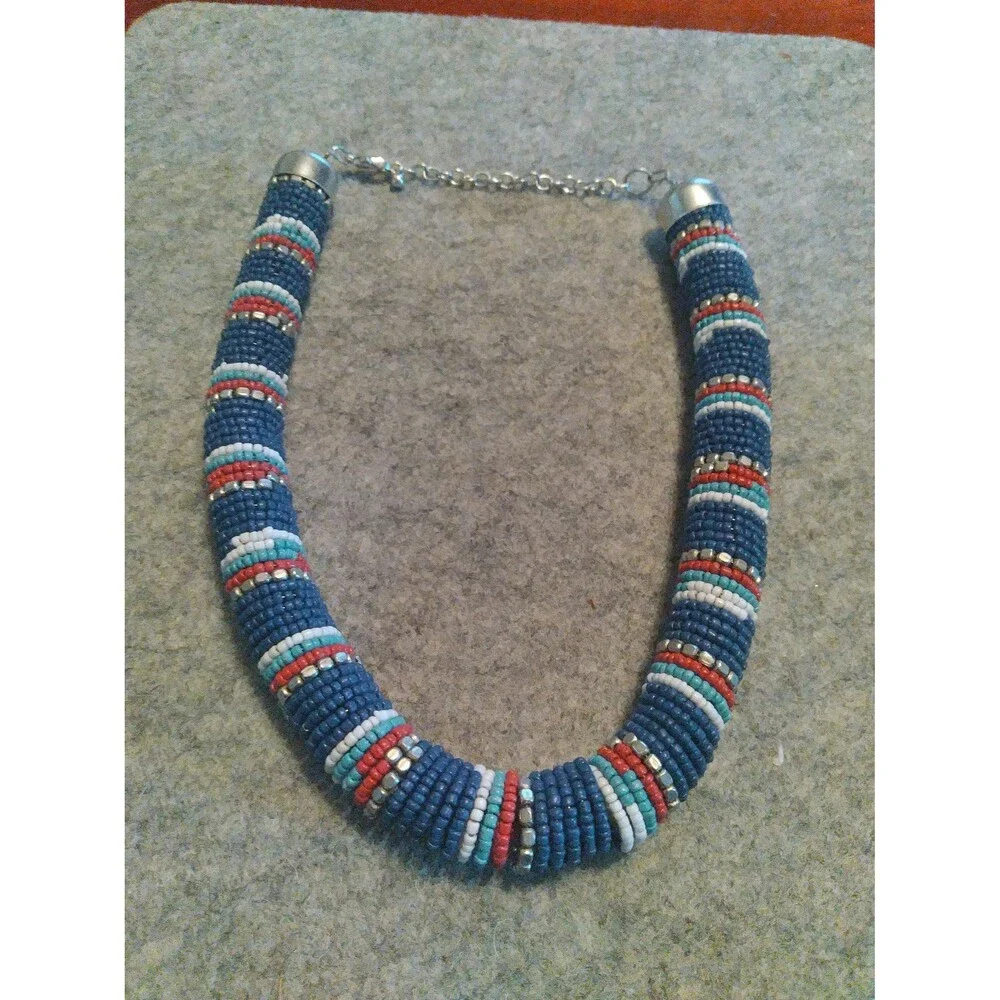 TWISTED Bead Strand Spiral Womens Multi-color Necklace‎ Jewelry